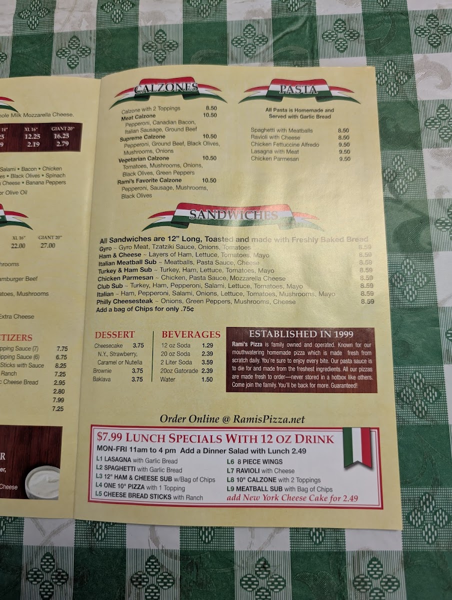 Menu Rami's Pizza-8